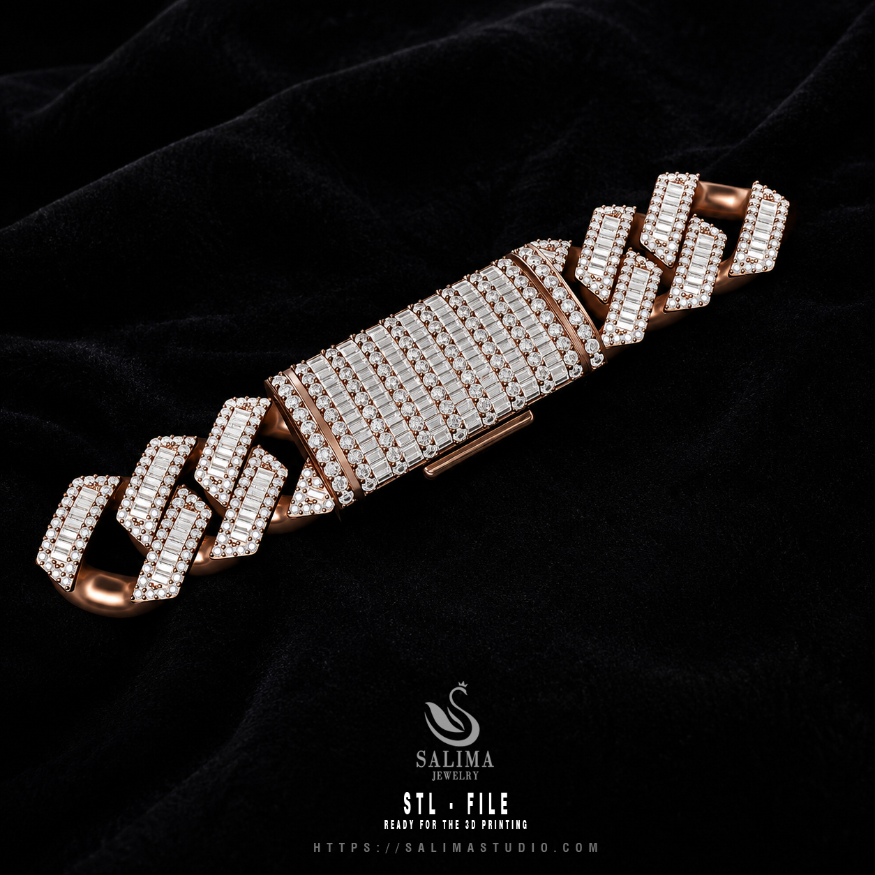 16mm diamond baguette cuban chain link bracelet necklace preview02 16mm diamond baguette cuban chain link bracelet necklace preview02