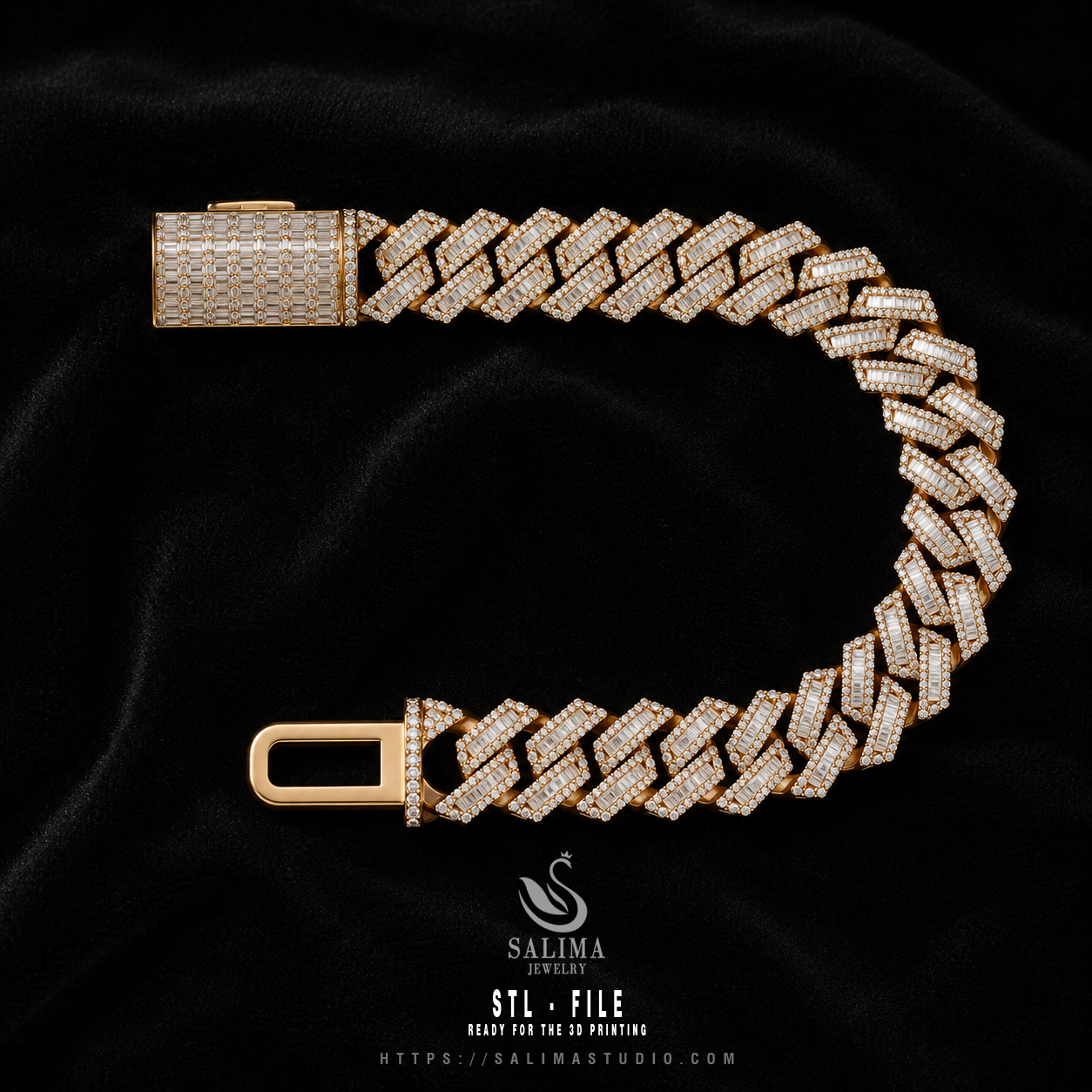 16mm diamond baguette cuban chain link bracelet necklace preview04 16mm diamond baguette cuban chain link bracelet necklace preview04