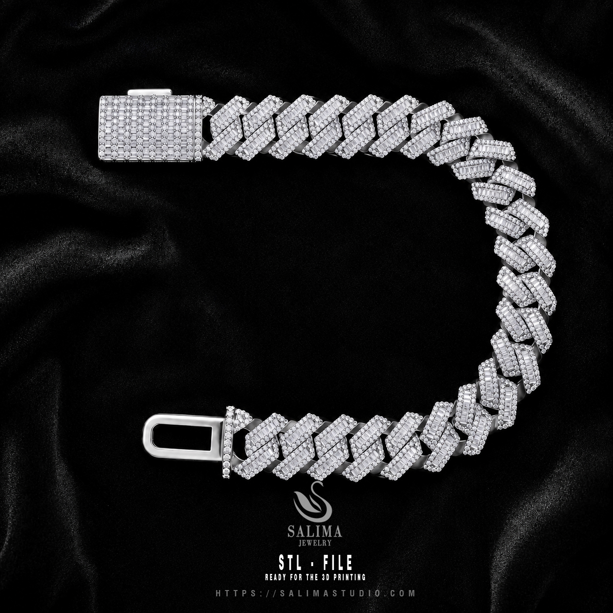 16mm diamond baguette cuban chain link bracelet necklace preview06 16mm diamond baguette cuban chain link bracelet necklace preview06