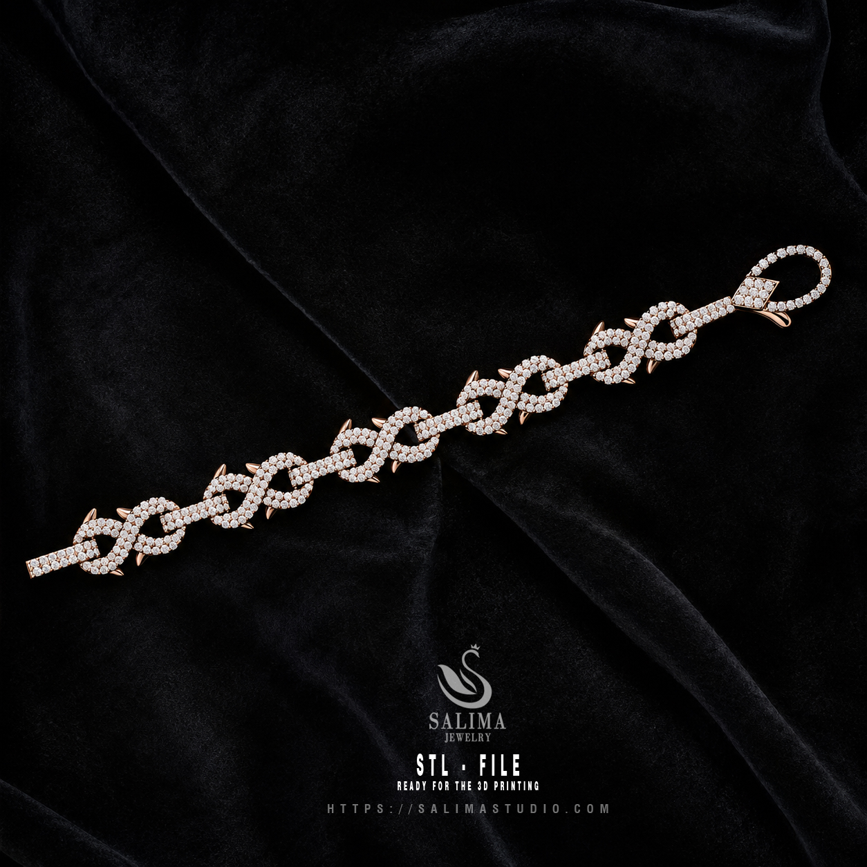 custom infinity link bracelet stl preview01 custom infinity link bracelet stl preview01