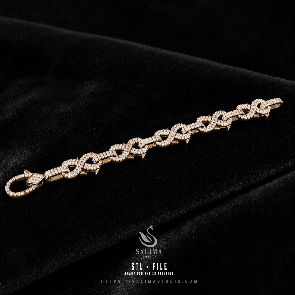 custom infinity link bracelet stl preview02 custom infinity link bracelet stl preview02