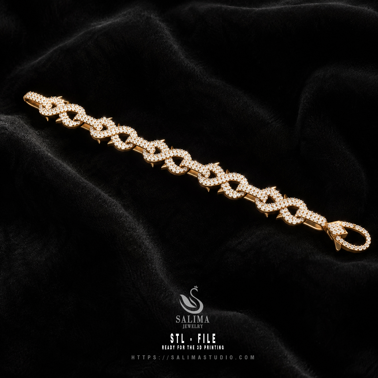 custom infinity link bracelet stl preview03 custom infinity link bracelet stl preview03