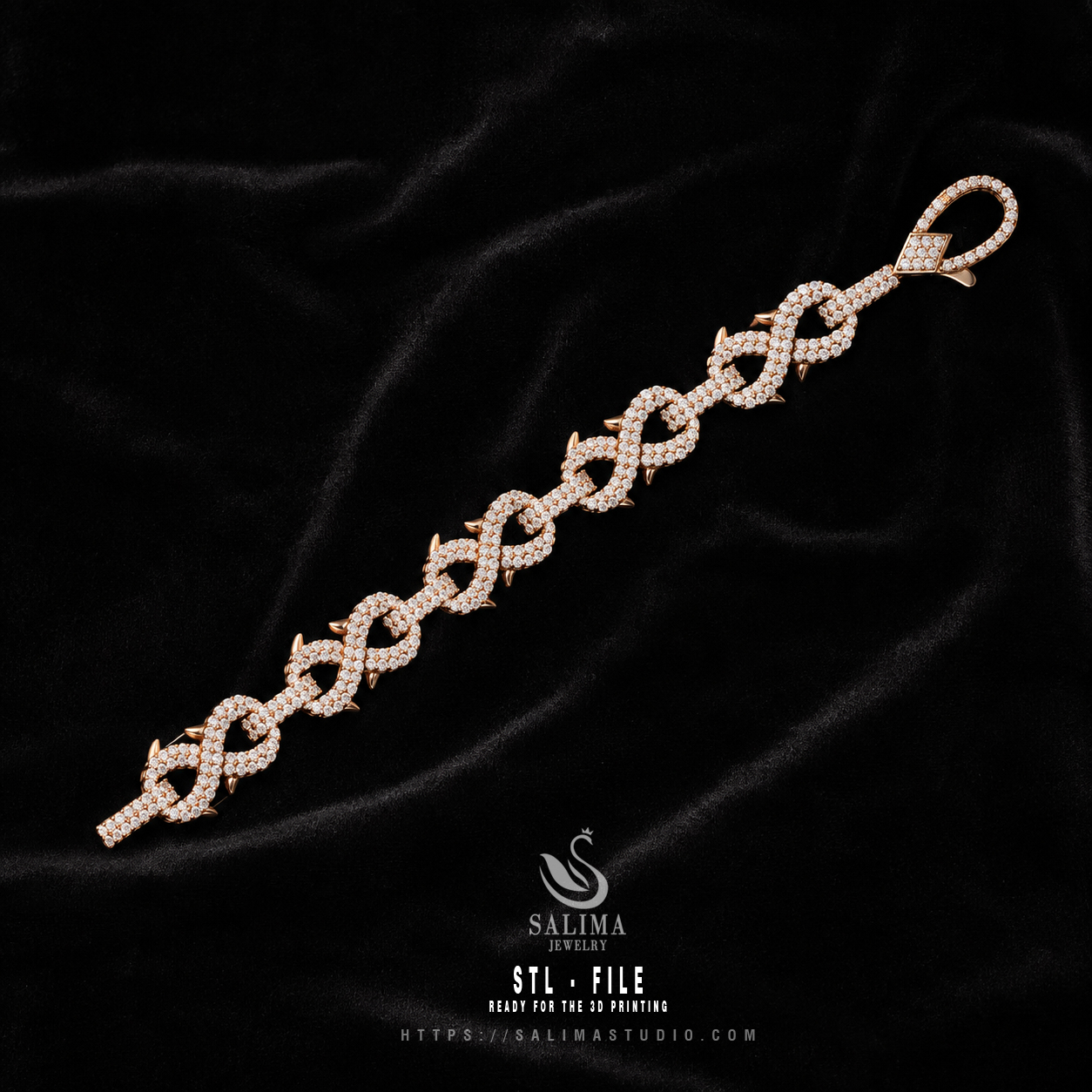 custom infinity link bracelet stl preview04 custom infinity link bracelet stl preview04
