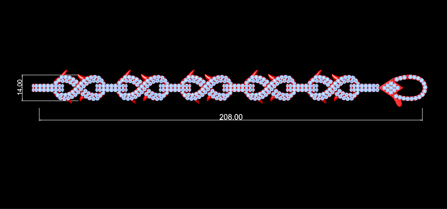 custom infinity link bracelet stl preview08 custom infinity link bracelet stl preview08