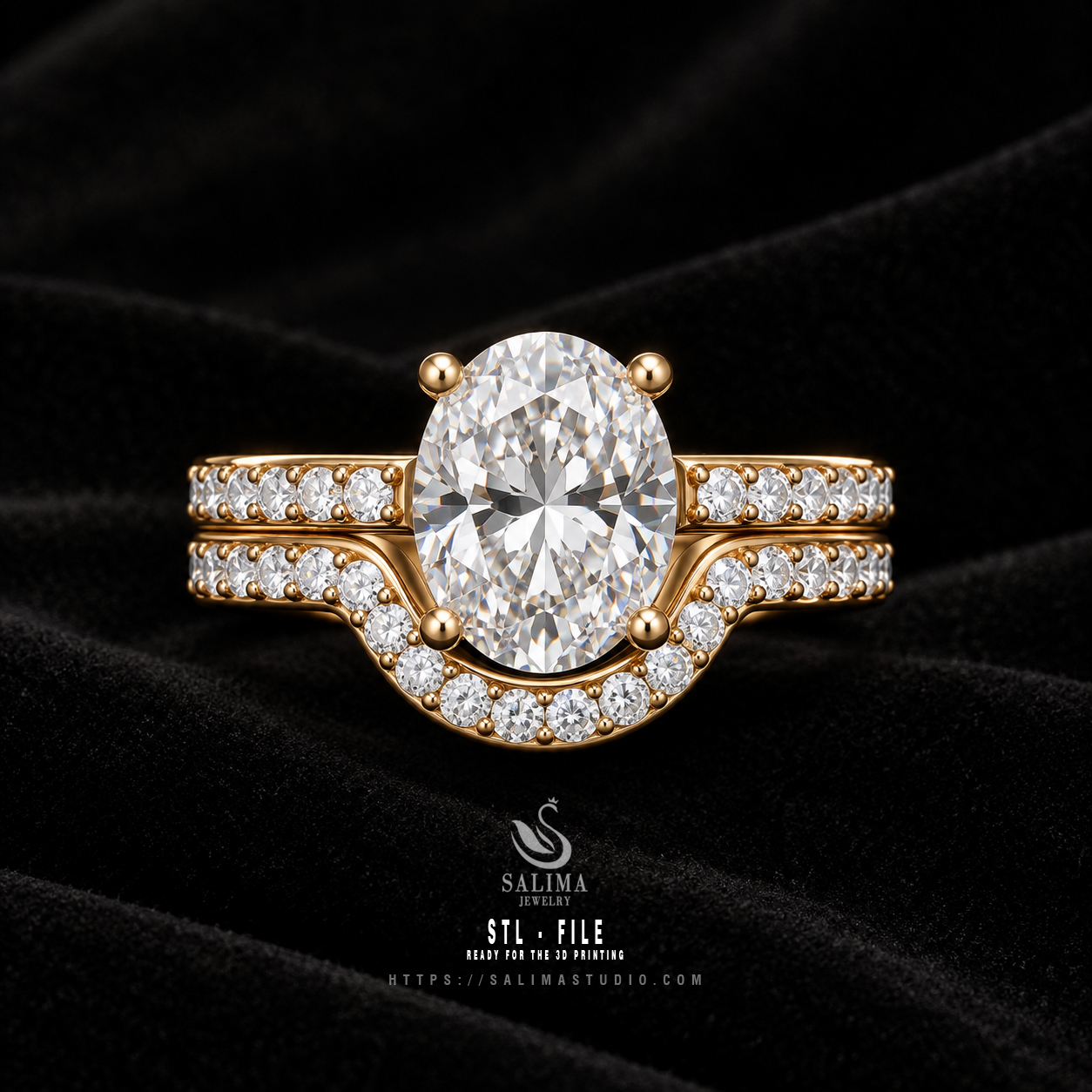 18k gold diamond pave engagement ring set salrs01 preview03 18k gold diamond pave engagement ring set salrs01 preview03