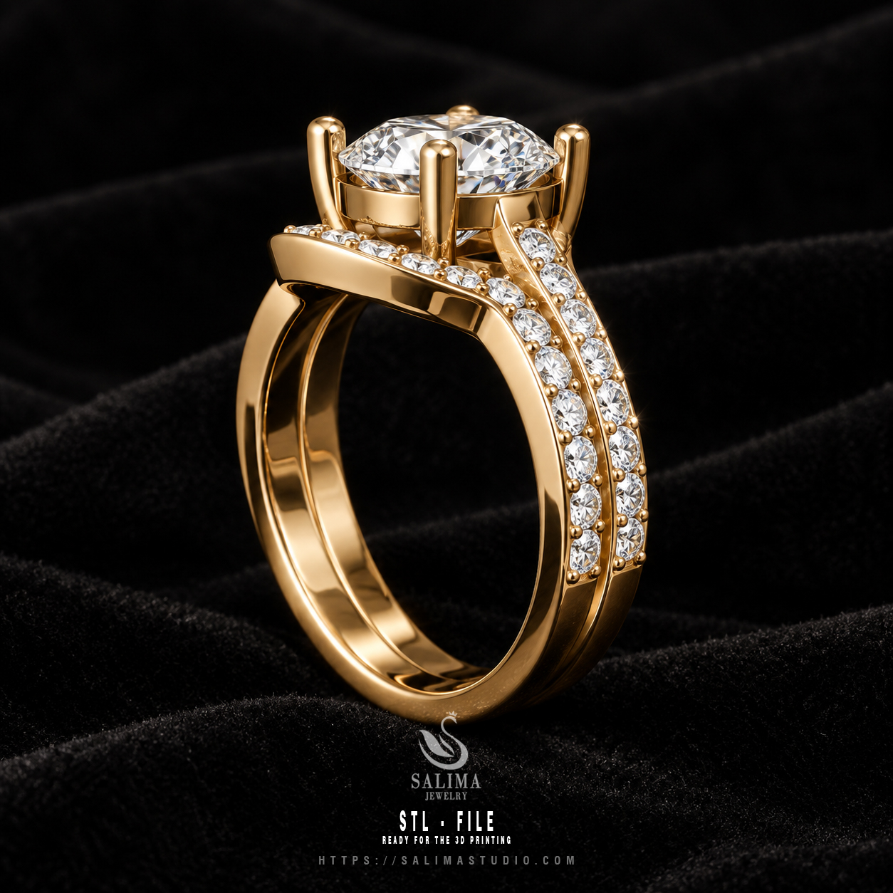 18k gold diamond pave engagement ring set salrs01 preview04 18k gold diamond pave engagement ring set salrs01 preview04