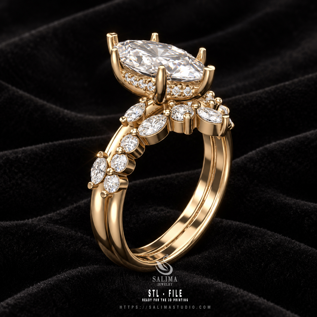 gold diamond pave engagement ring set salrs02 preview011 gold diamond pave engagement ring set salrs02 preview011