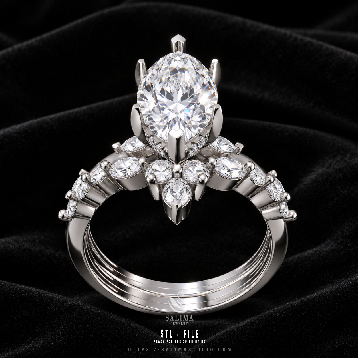 gold diamond pave engagement ring set salrs02 preview03 gold diamond pave engagement ring set salrs02 preview03