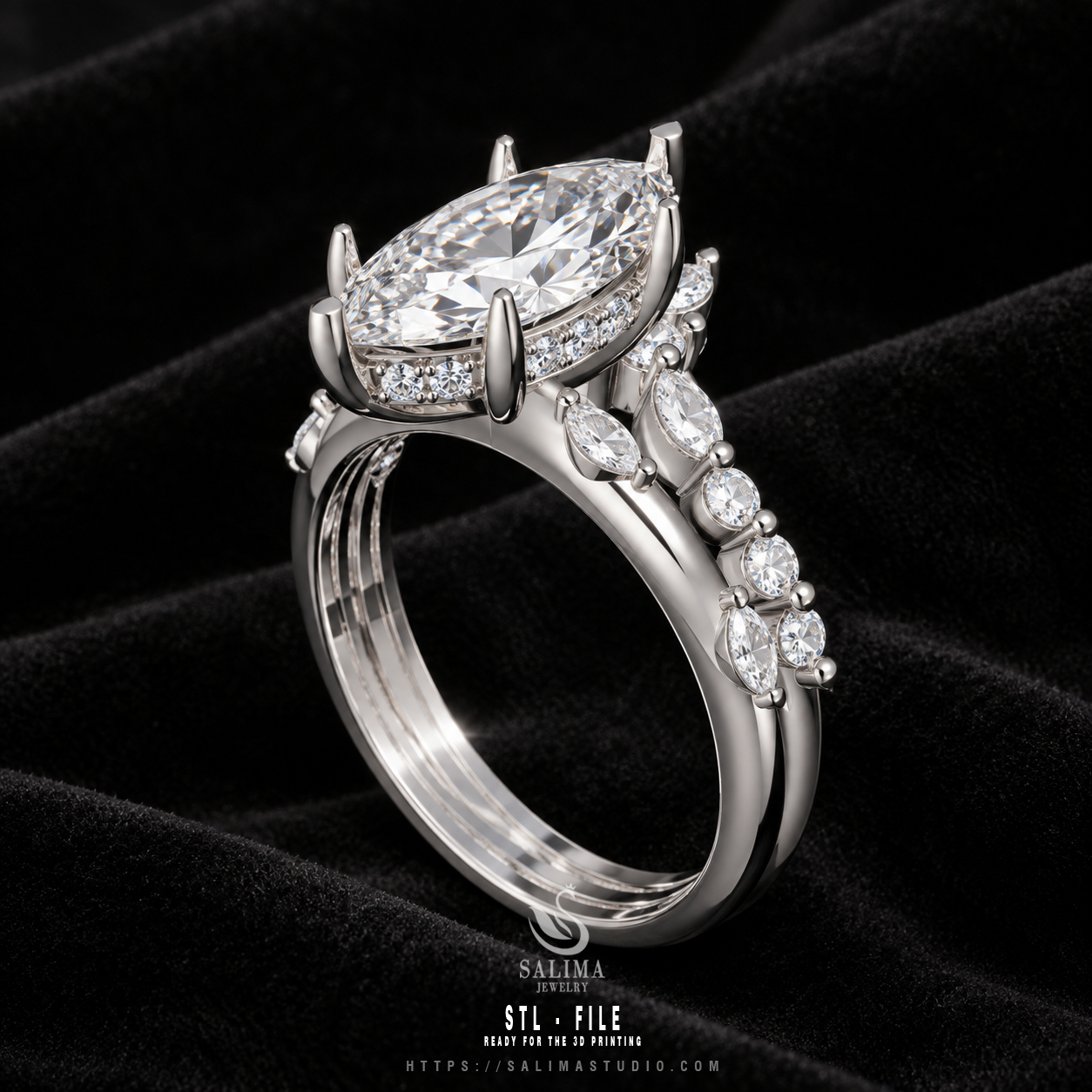 gold diamond pave engagement ring set salrs02 preview04 gold diamond pave engagement ring set salrs02 preview04