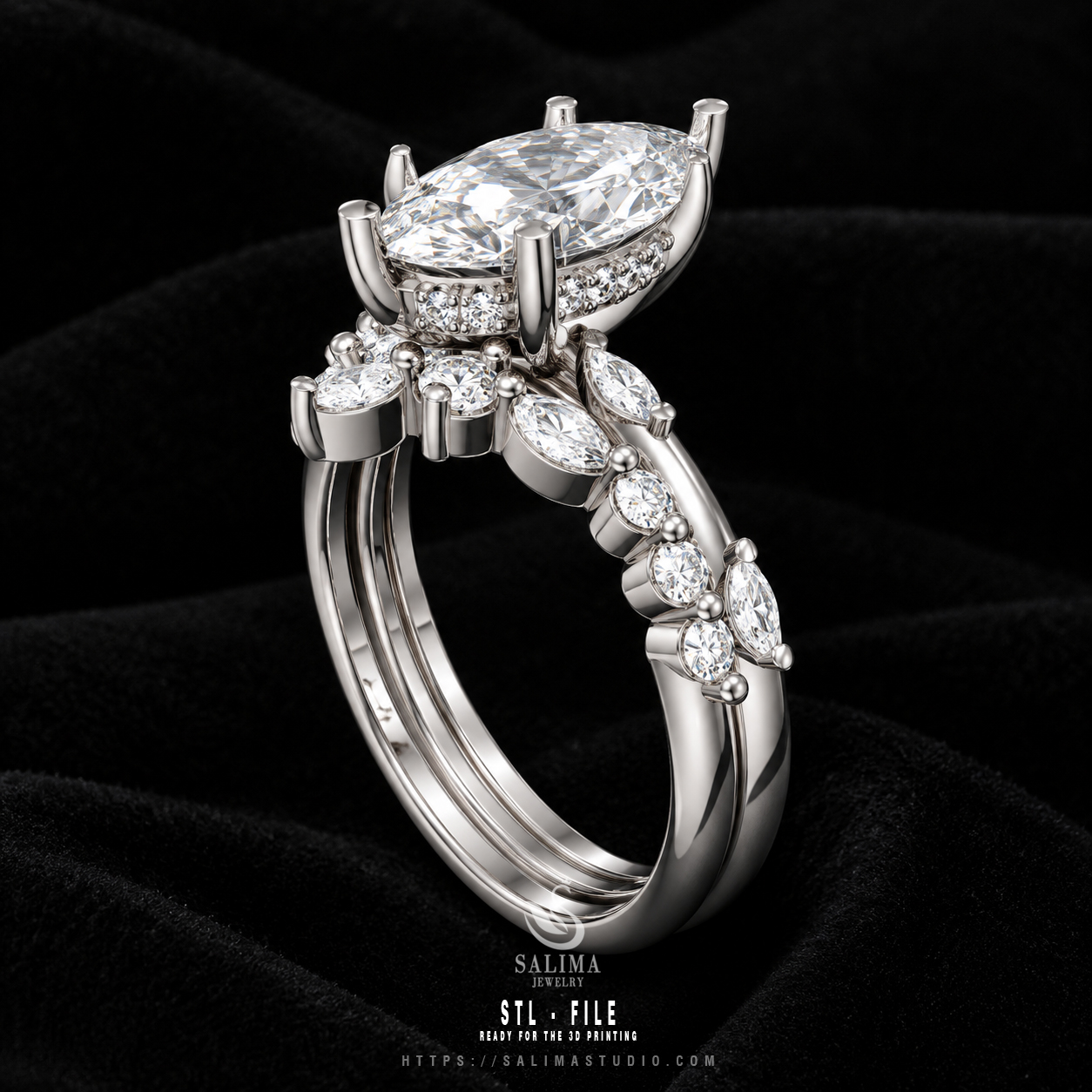 gold diamond pave engagement ring set salrs02 preview05 gold diamond pave engagement ring set salrs02 preview05