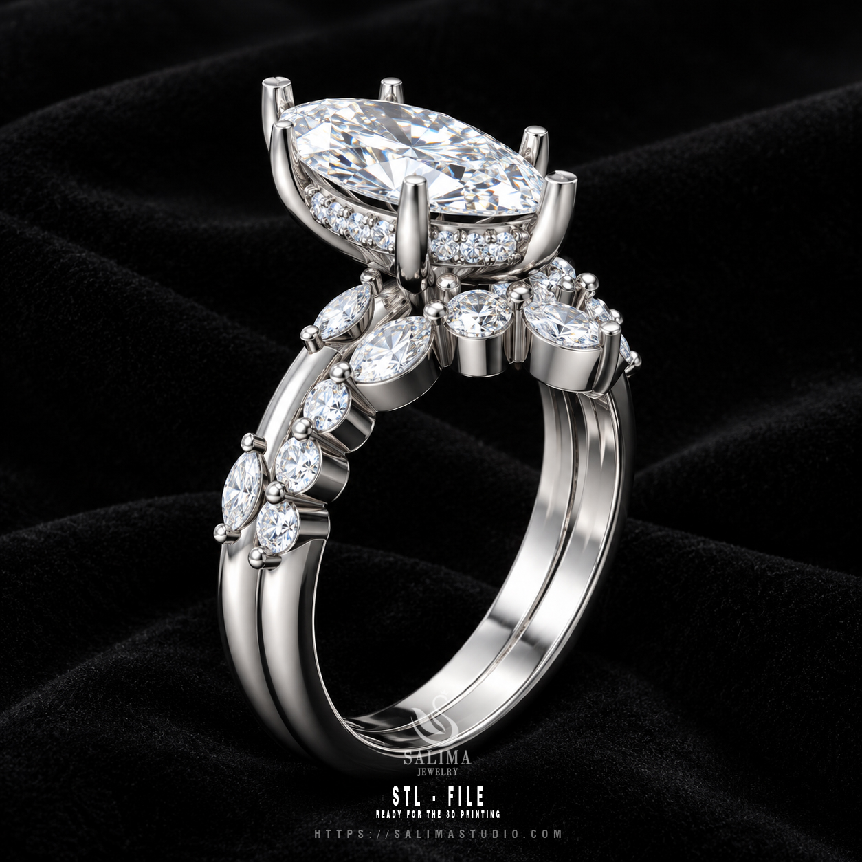 gold diamond pave engagement ring set salrs02 preview06 gold diamond pave engagement ring set salrs02 preview06