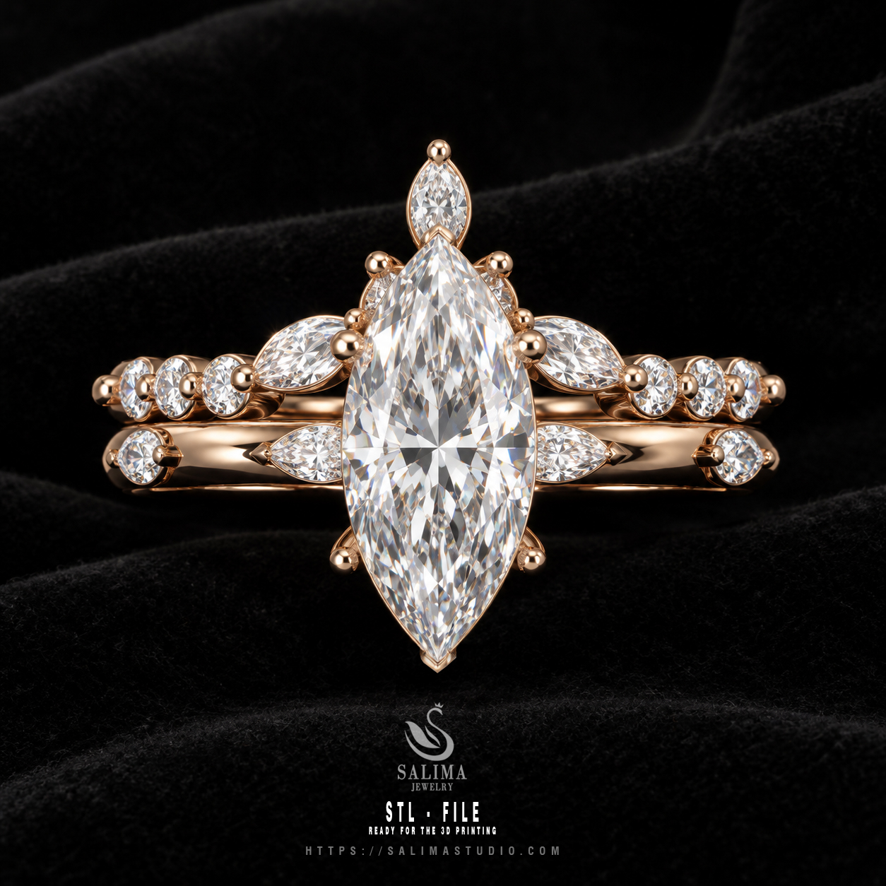gold diamond pave engagement ring set salrs02 preview07 gold diamond pave engagement ring set salrs02 preview07