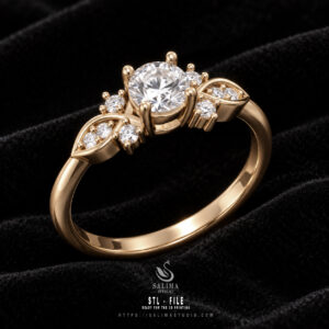 luxury engagement ring 024 stl diamond ring 3d model sal jewelry 04