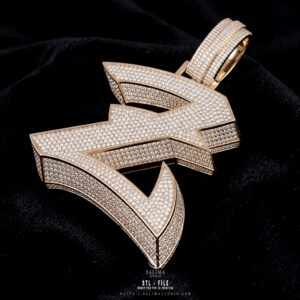 luxury diamond pave z hip hop pendant stl preview03